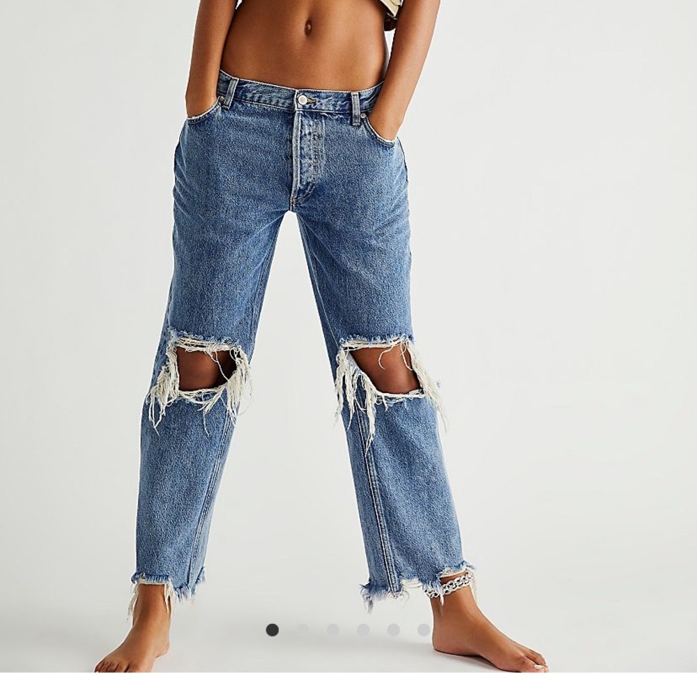 Free People Maggie Mid Ride Straight Leg Jeans
